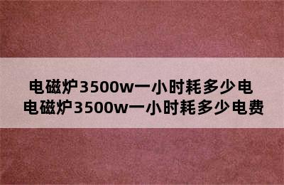 电磁炉3500w一小时耗多少电 电磁炉3500w一小时耗多少电费